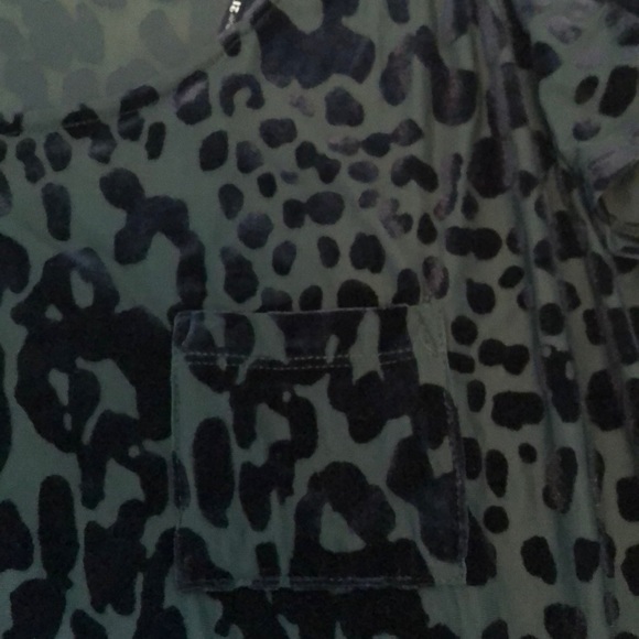 army green cheetah print shirt from forever 21. - Picture 3 of 4